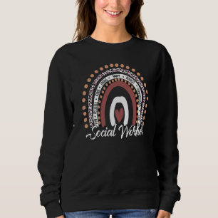 Social Work Leopard Rainbow Love Rainbow Social Wo Sweatshirt