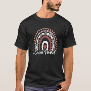 Social Work Leopard Rainbow Love Rainbow Social Wo T-Shirt