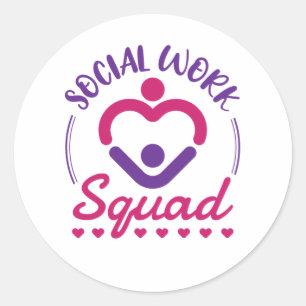 Social Work Squad Social Worker LCSW Classic Round Sticker