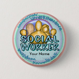 Social Worker  6 Cm Round Badge