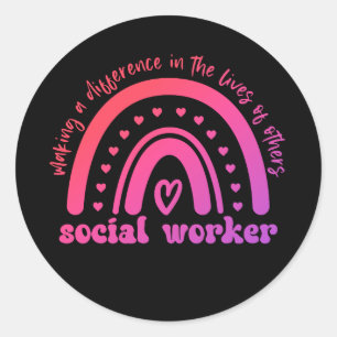 Social Worker Appreciation and Graduation Classic Round Sticker