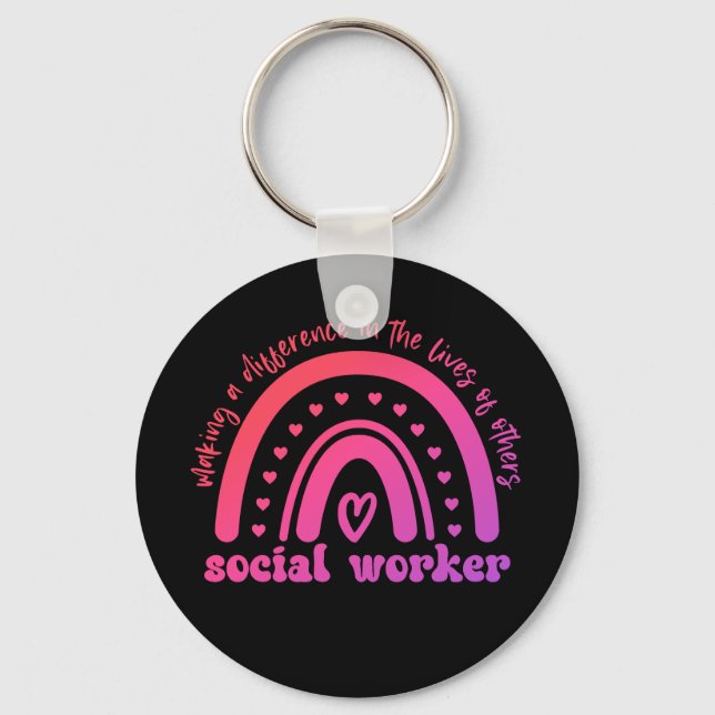 Social Worker Appreciation and Graduation Key Ring (Front)