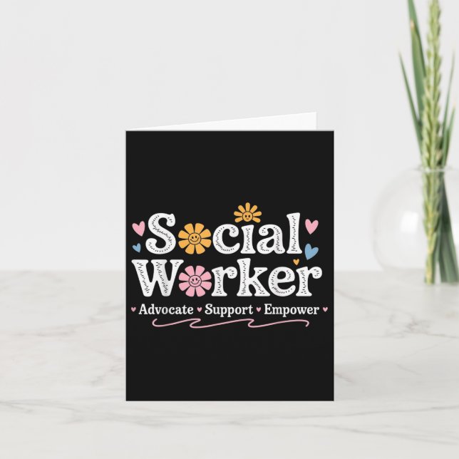 Social Worker Appreciation Flower Social Work Mont Card (Front)