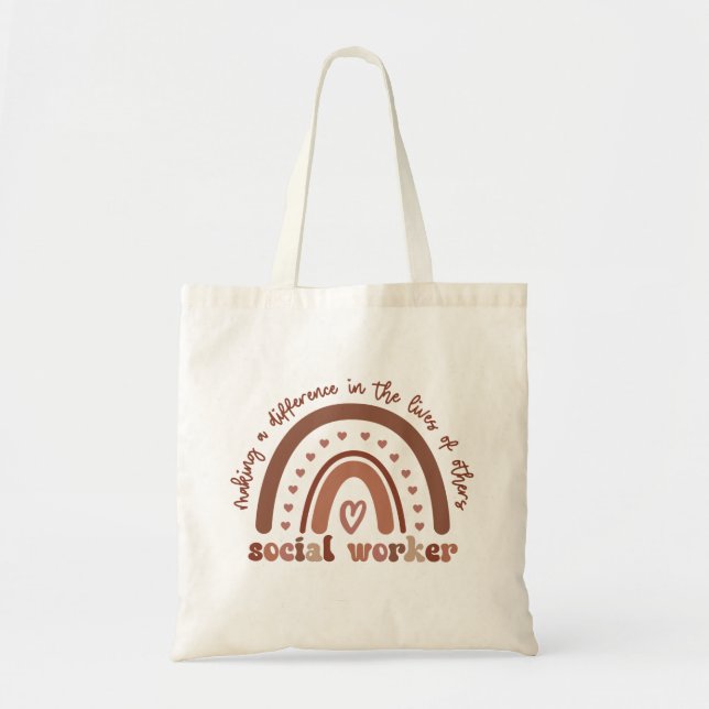 Social Worker Appreciation Graduation Gifts Tote Bag (Front)