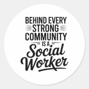 Social Worker Appreciation Msw School Clinical Men Classic Round Sticker