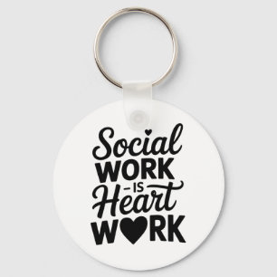 Social Worker Appreciation Msw School Clinical Men Key Ring