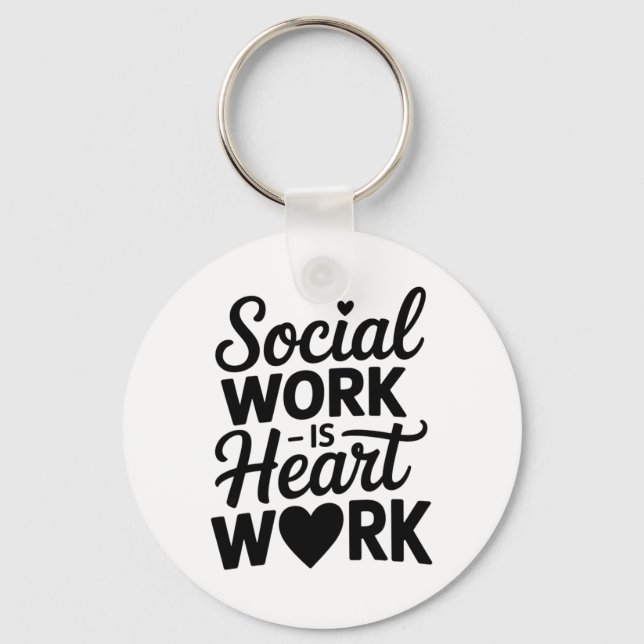 Social Worker Appreciation Msw School Clinical Men Key Ring (Front)