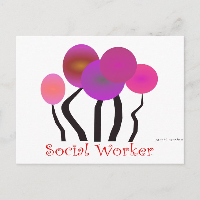 Social Worker Artsy Tree Design Gifts Postcard (Front)