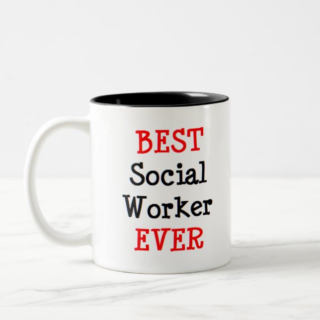 social worker, best Two-Tone coffee mug (Left)