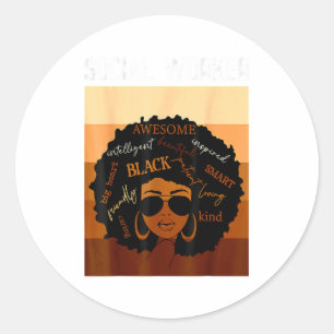 Social Worker Black History Queen Melanin Afro Afr Classic Round Sticker