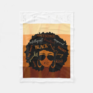 Social Worker Black History Queen Melanin Afro Afr Fleece Blanket