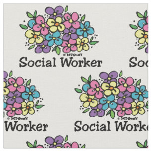 Social Worker Blooms Fabric