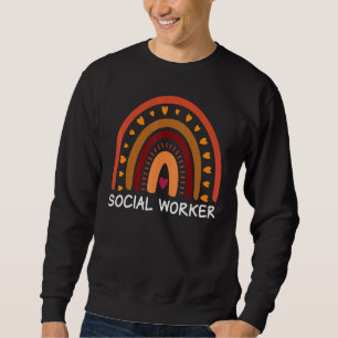Social Worker Boho Rainbow Back To School Apprecia Sweatshirt