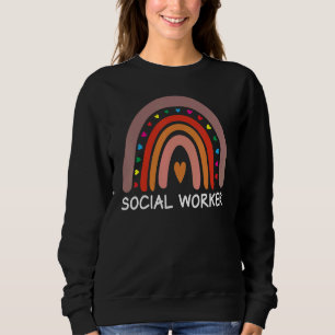 Social Worker Boho Rainbow Back To School Apprecia Sweatshirt