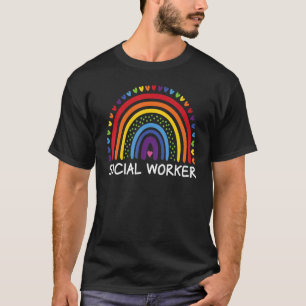 Social Worker Boho Rainbow Back To School Apprecia T-Shirt