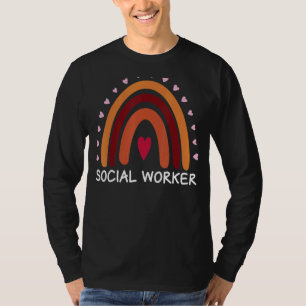 Social Worker Boho Rainbow Back To School Apprecia T-Shirt
