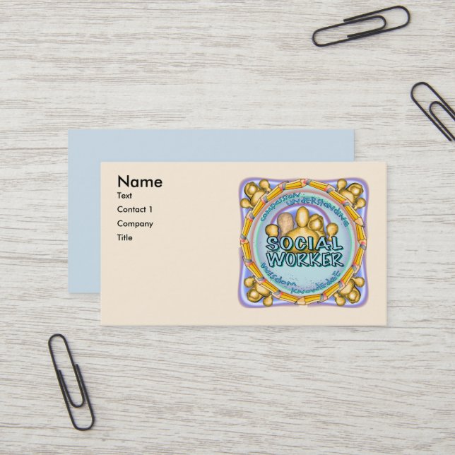 Social Worker  business cards  (Front/Back In Situ)