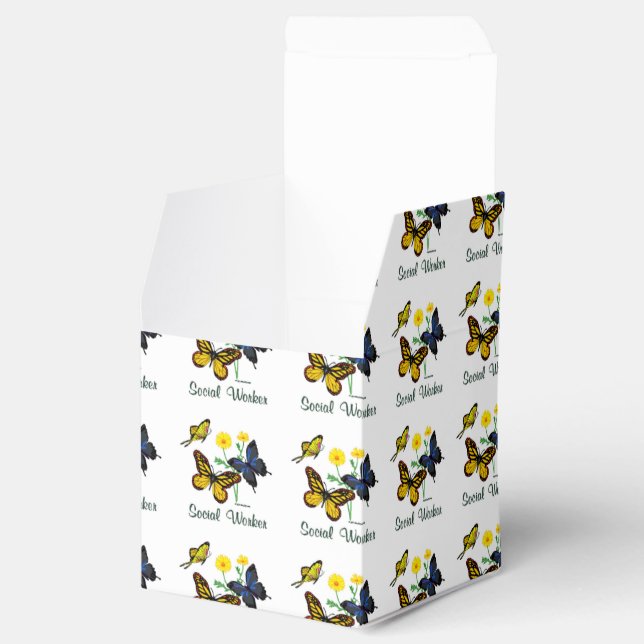Social Worker Butterflies Favour Box (Opened)