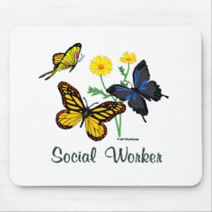 Social Worker Butterflies Mouse Pad