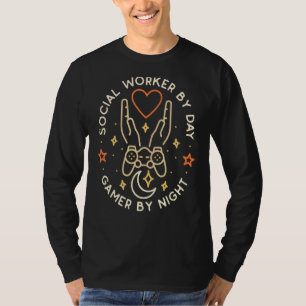 Social Worker By Day Gamer By Night Social Work G T-Shirt