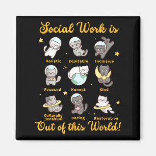 Social worker cat funny saying cats meme social magnet