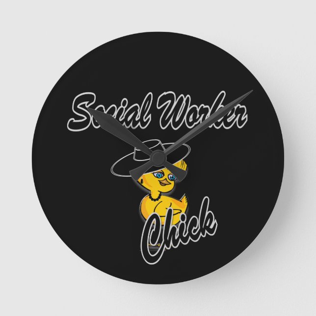 Social Worker Chick #4 Round Clock (Front)