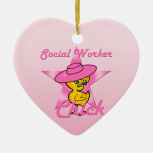 Social Worker Chick #8 Ceramic Tree Decoration