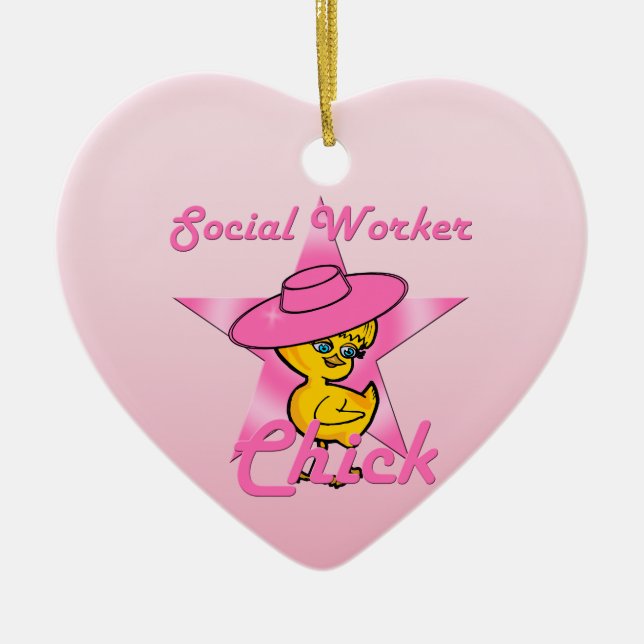 Social Worker Chick #8 Ceramic Tree Decoration (Front)