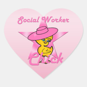 Social Worker Chick #8 Heart Sticker