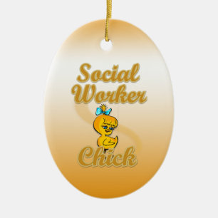 Social Worker Chick Ceramic Tree Decoration