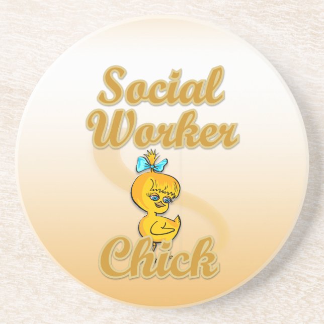 Social Worker Chick Coaster (Front)