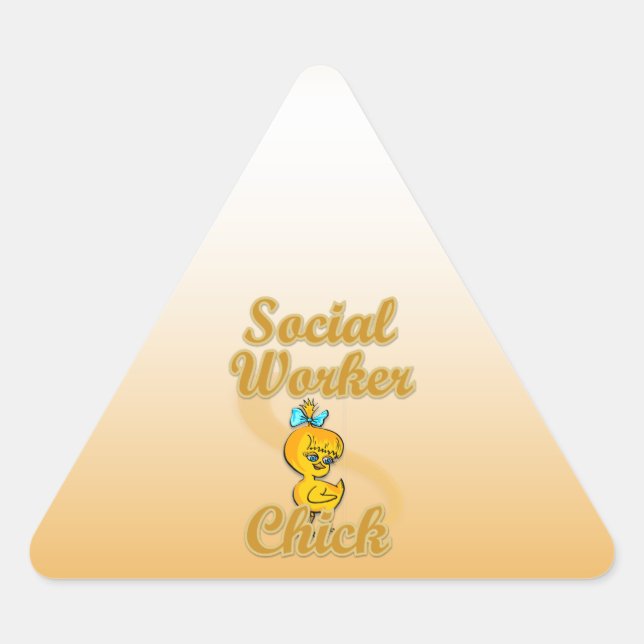 Social Worker Chick Triangle Sticker (Front)