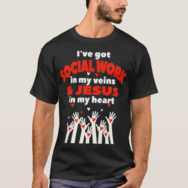 Social Worker Christian Jesus MSW Student  Men Wom T-Shirt (Front)