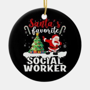 Social Worker Christmas Ceramic Ornament