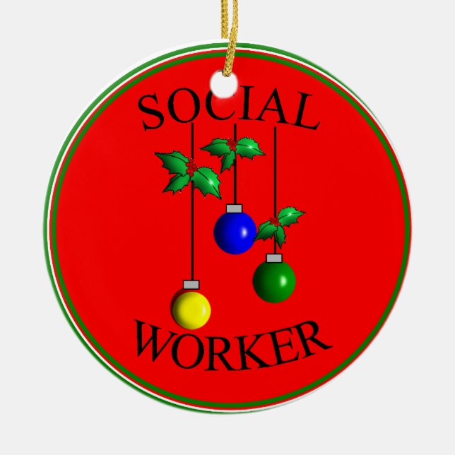 Social Worker Christmas Ornament (Front)
