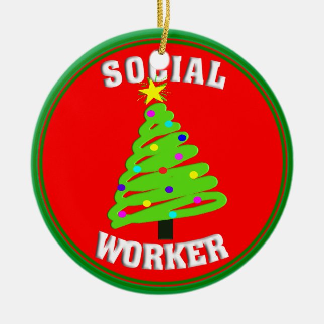 Social Worker Christmas Tree Ornament (Front)