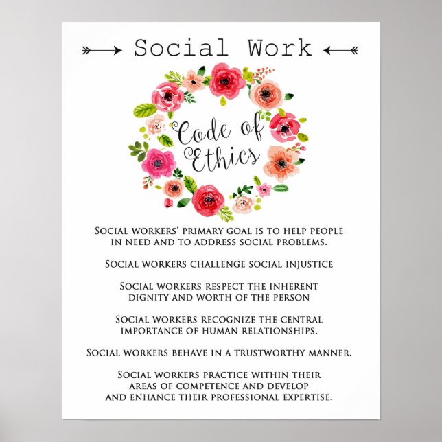 Social Worker Code of Ethics printable art Poster (Front)