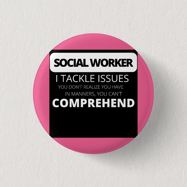 Social worker coffee mug T-Shirt Throw Pillow Glas 3 Cm Round Badge (Front)