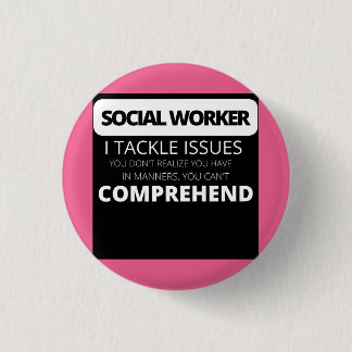 Social worker coffee mug T-Shirt Throw Pillow Glas 3 Cm Round Badge