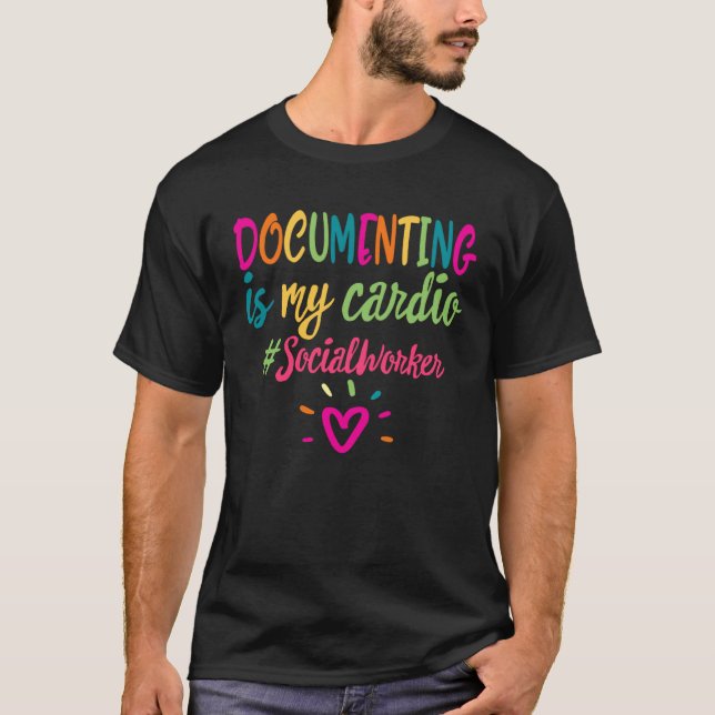 Social Worker Documenting Cardio Kindness Counselo T-Shirt (Front)