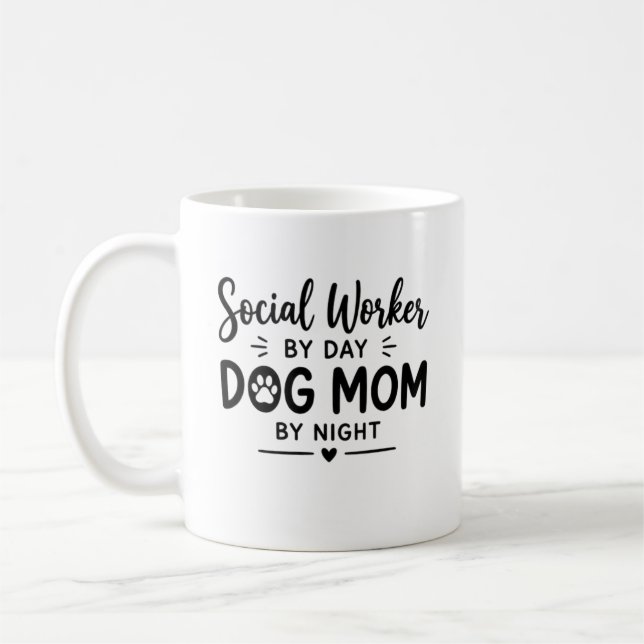 Social Worker Dog Mum Gift Coffee Mug (Left)