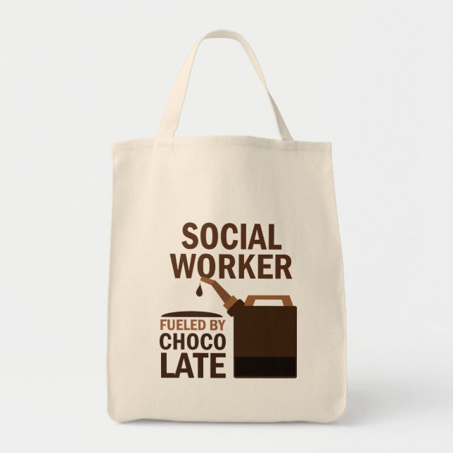 Social Worker (Funny) Chocolate Tote Bag (Front)