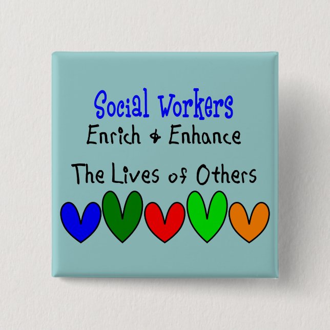 Social Worker Gifts 15 Cm Square Badge (Front)