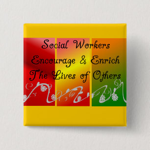 Social Worker Gifts 15 Cm Square Badge