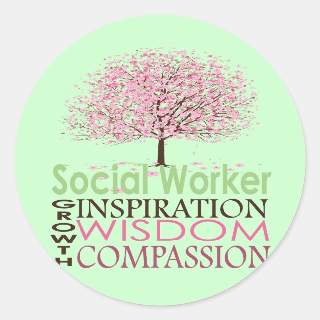 Social Worker Gifts Classic Round Sticker (Front)