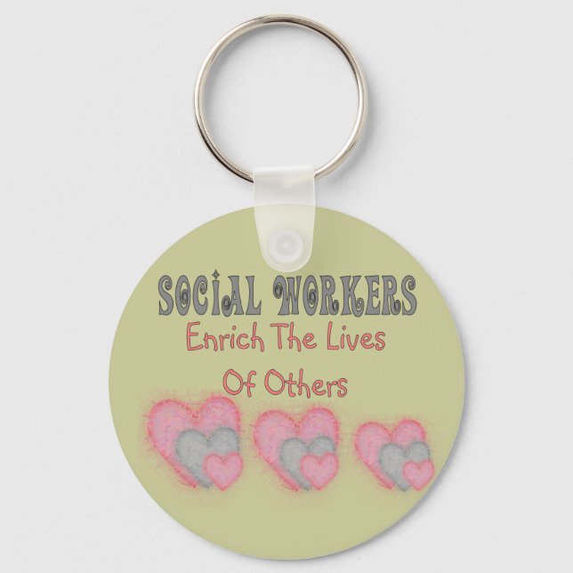 Social Worker Gifts "Enrich The Lives of Others" Key Ring (Front)