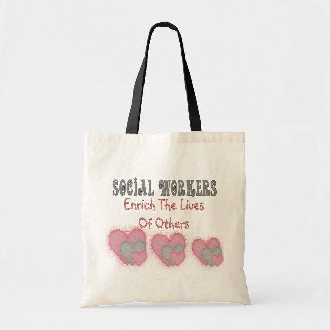 Social Worker Gifts "Enrich The Lives of Others" Tote Bag (Front)