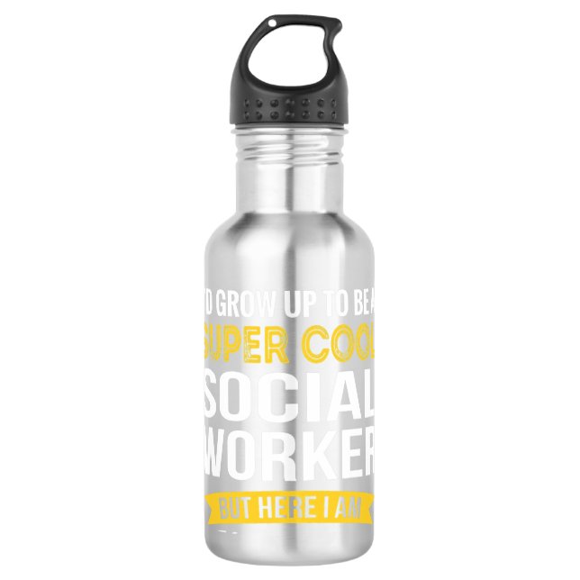 Social Worker Gifts Funny 710 Ml Water Bottle (Front)