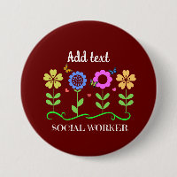 Social Worker, Graphic flowers, TEMPLATE,