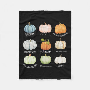 Social Worker Halloween Fall Pumpkin Thanksgiving Fleece Blanket